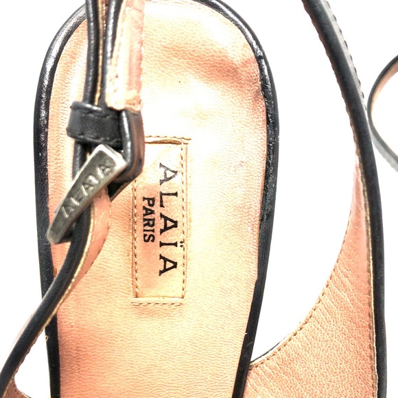 ✨Alaïa✨ Black Rivet Cross Platform Heels 37 - Picture 7 of 8